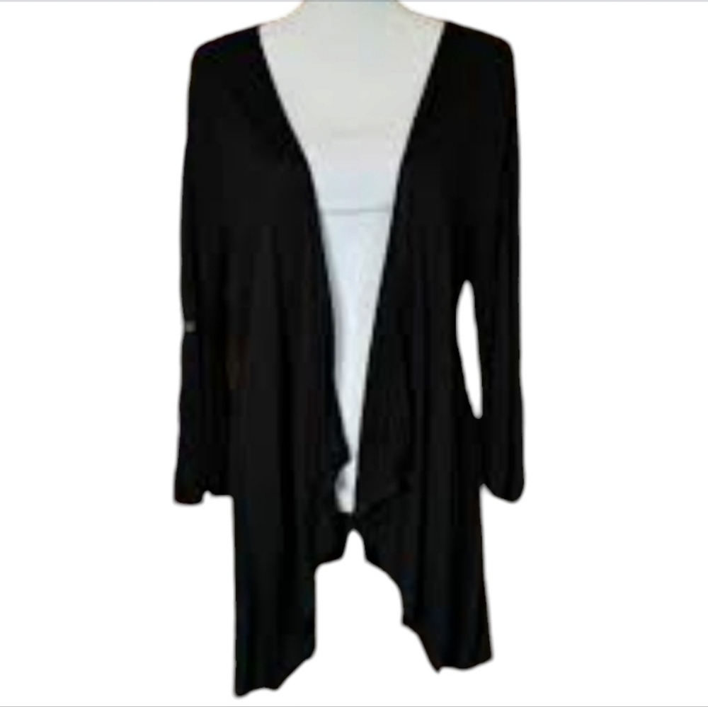 Coldwater Creek Black Open Front Cardigan